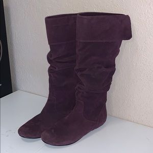 Purple Suede Long Boots
